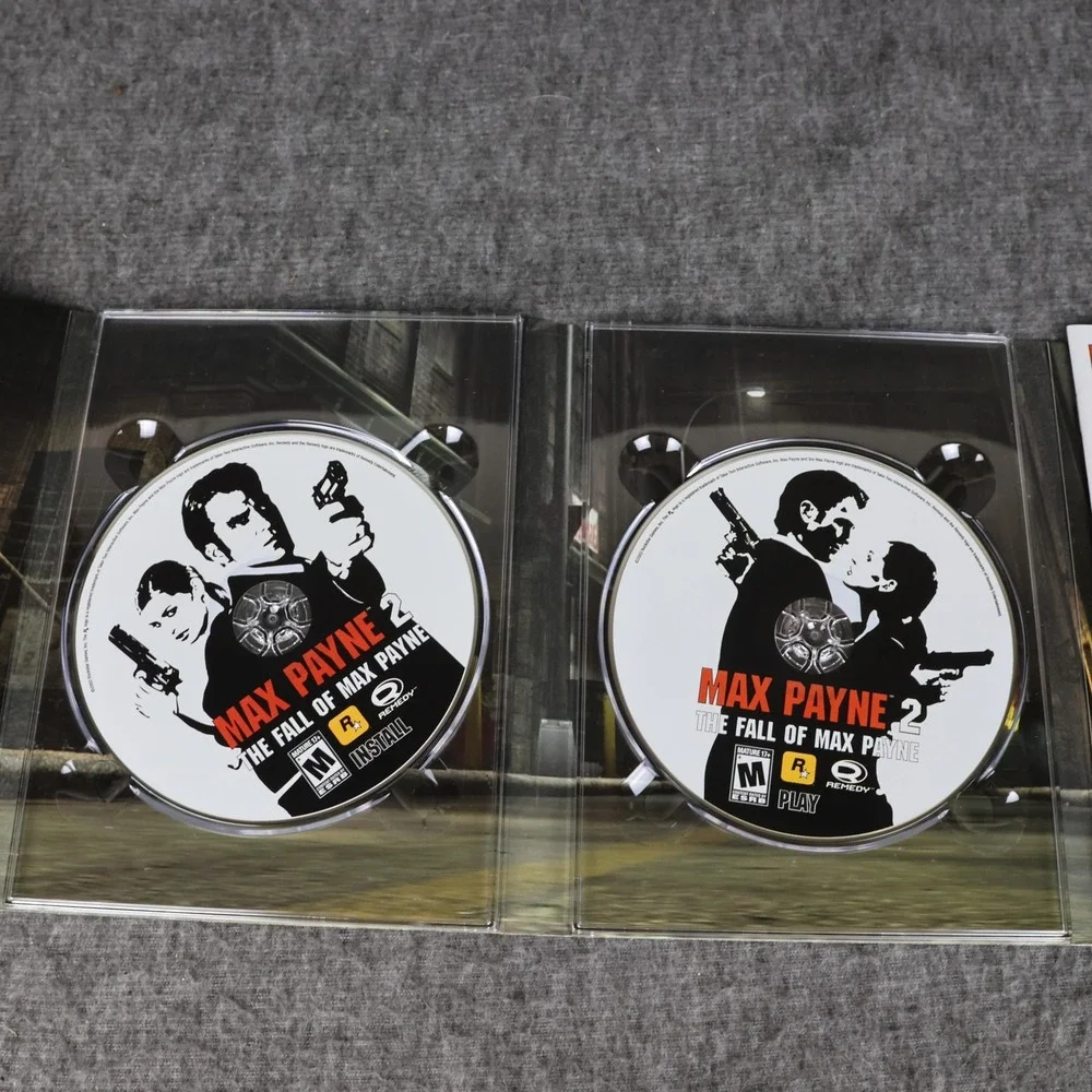 Max Payne 2 The Fall Of Max Payne PC CD-ROM Game Rockstar Games 2 Disc Manual